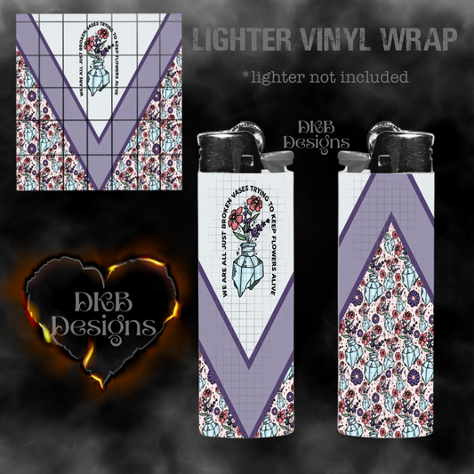 Broken vases vinyl lighter wrap