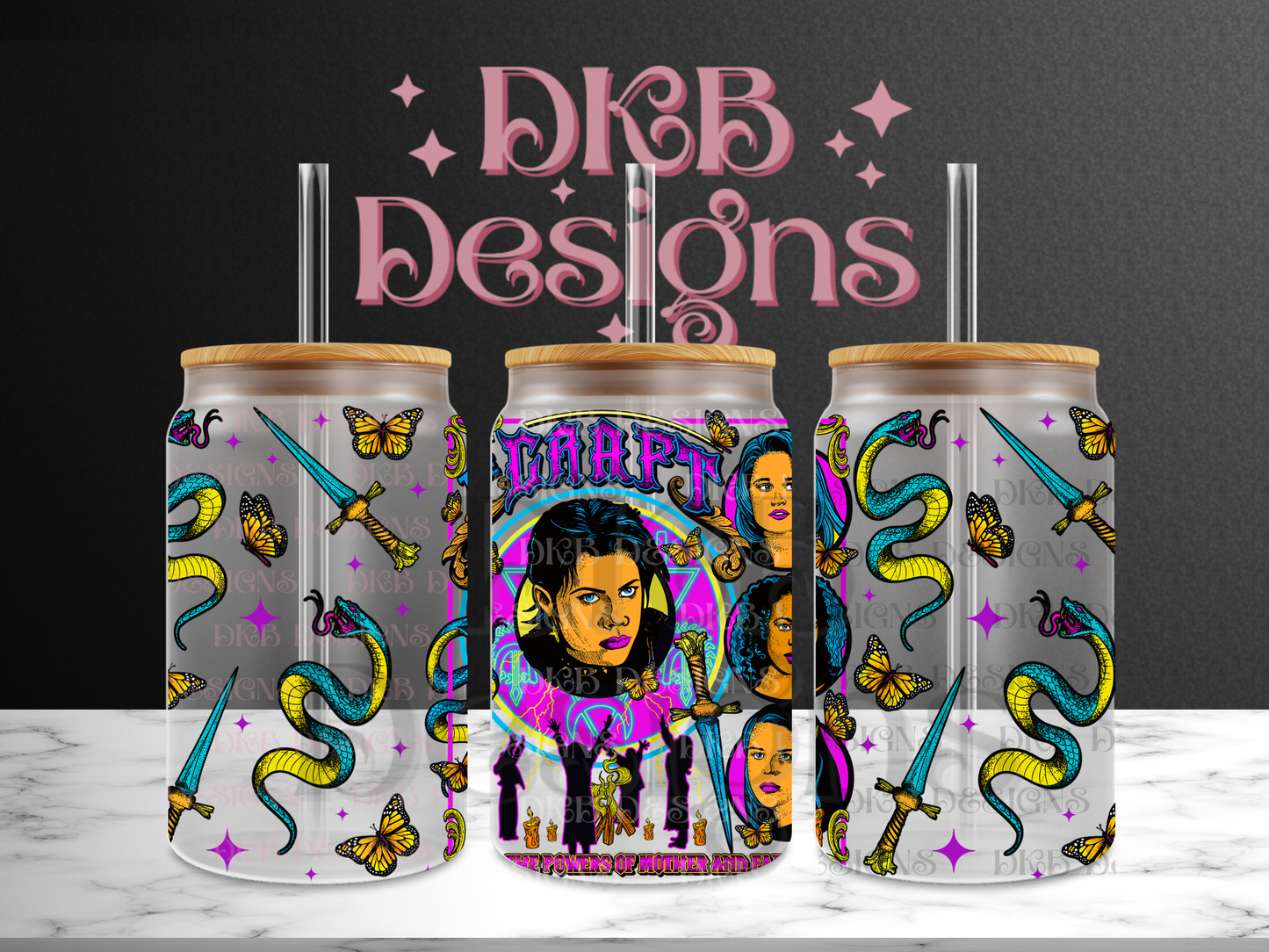 The craft 16oz glass can UV DTF