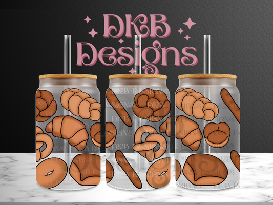 Bread 16oz glass can UV DTF