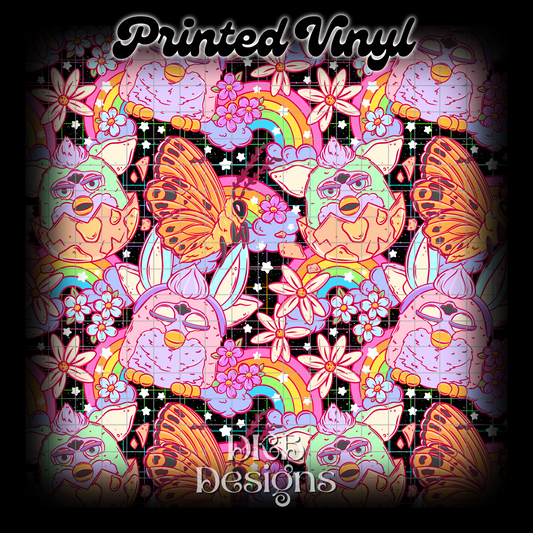 Easter furbs black Printed Vinyl