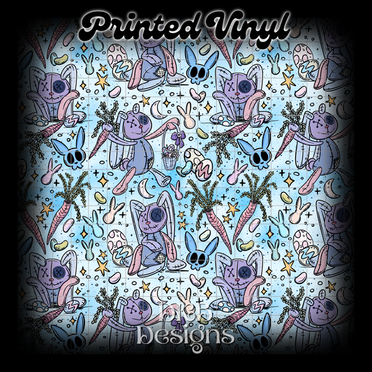 Ragdoll bunny blue Printed Vinyl