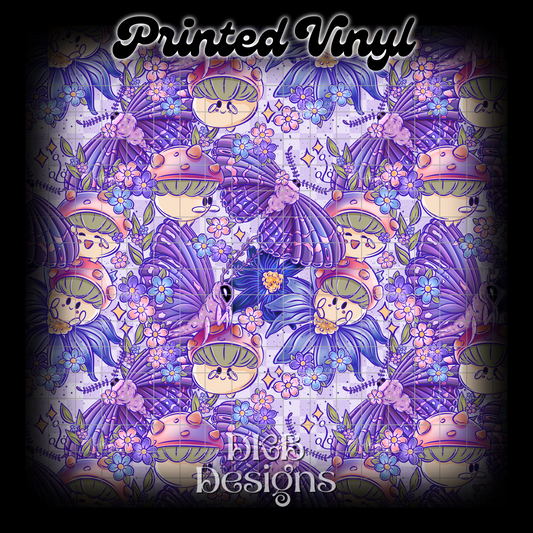 Spring mushies purple Printed Vinyl