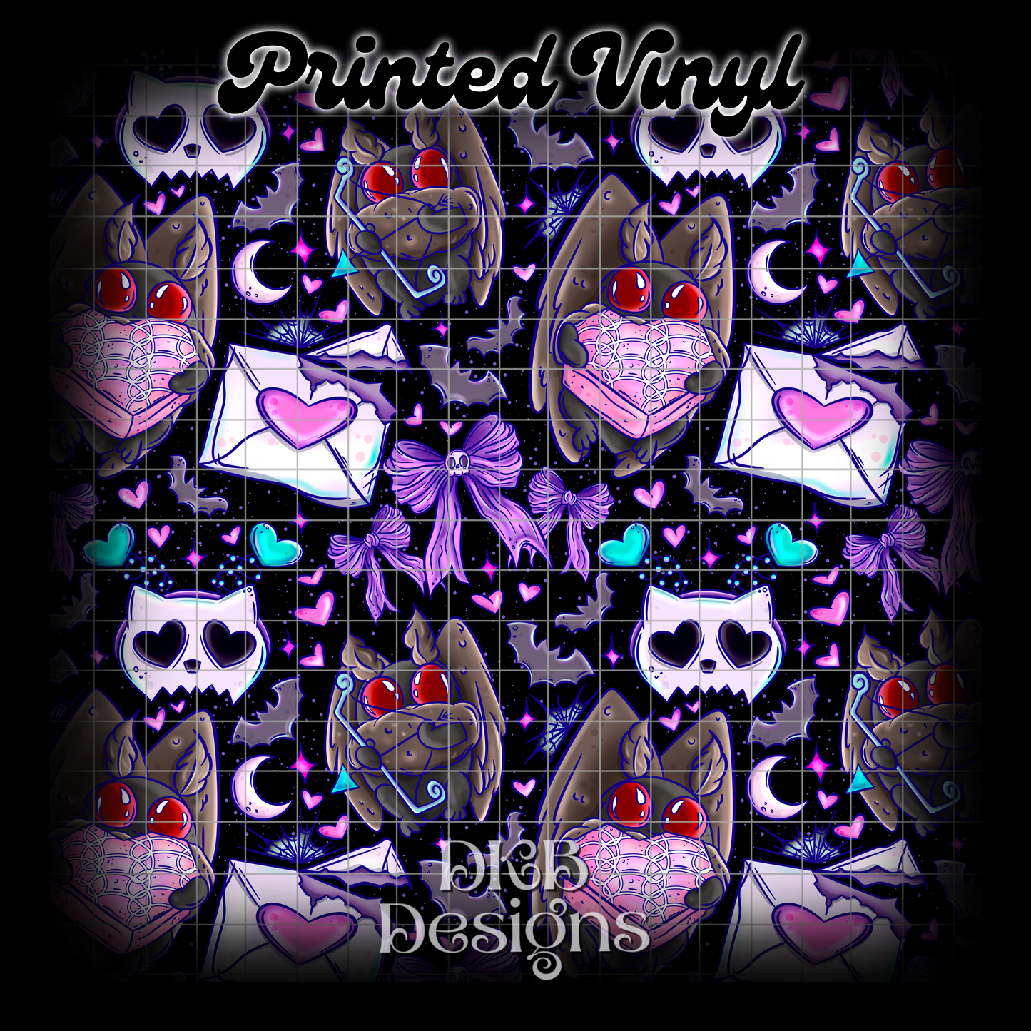 With love, mothman black Printed Vinyl