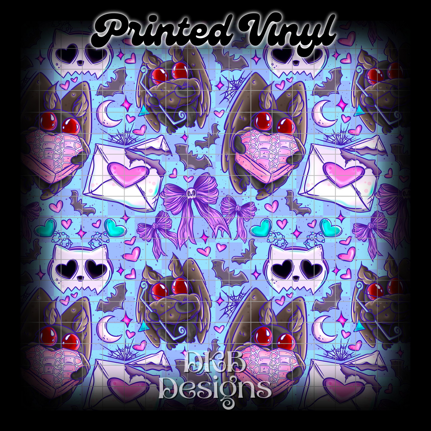 With love, mothman blue Printed Vinyl