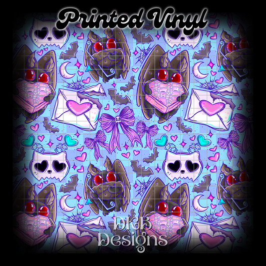 With love, mothman blue Printed Vinyl