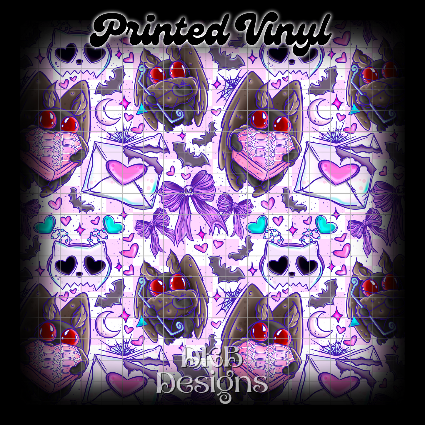 With love, mothman pink Printed Vinyl