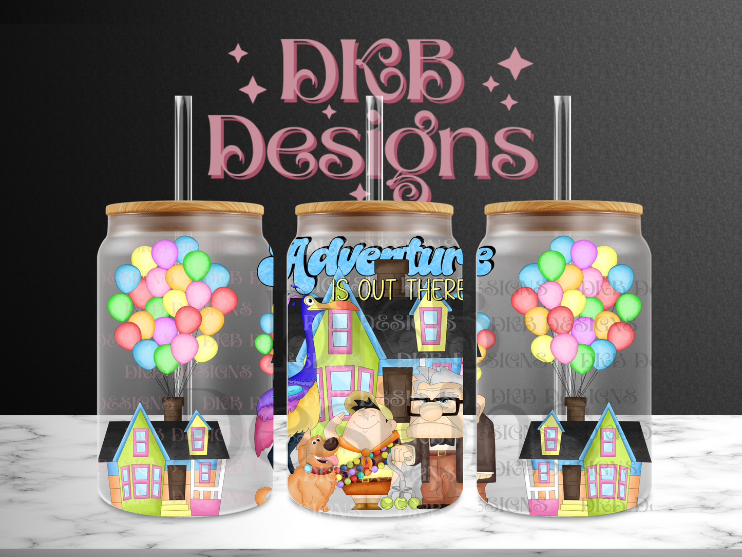 Adventure 16oz glass can UV DTF