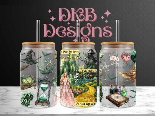 Wickedness 16oz glass can UV DTF