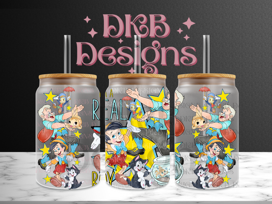 Real boy 16oz glass can UV DTF