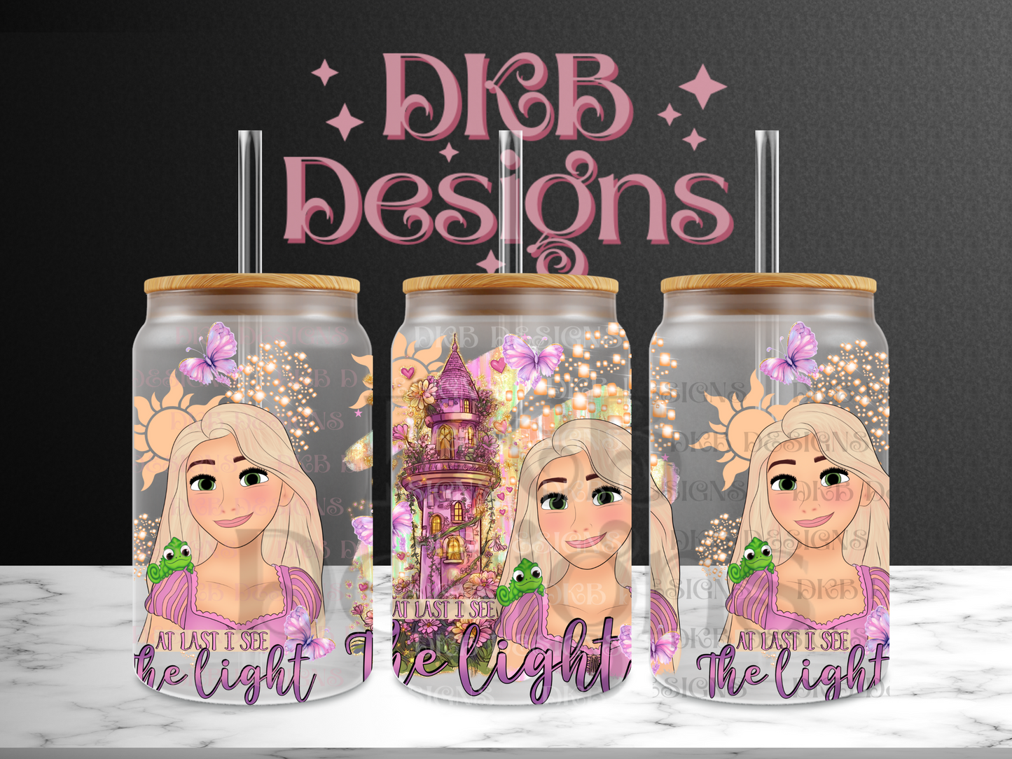 At last i see the light 16oz glass can UV DTF