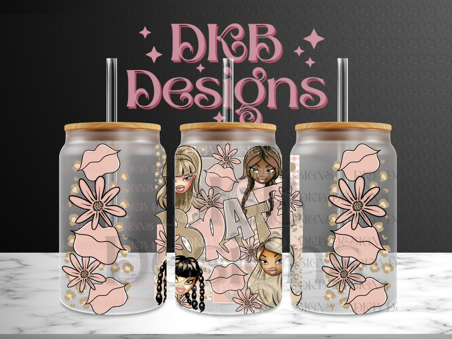 Brat 16oz glass can UV DTF