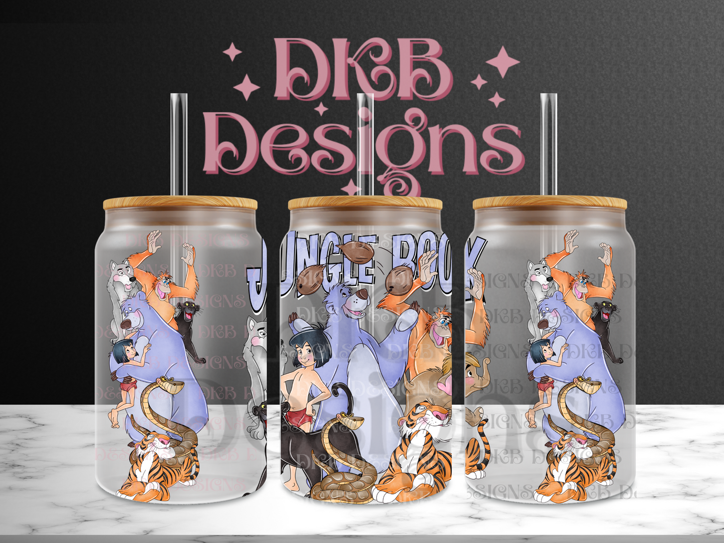 Jungle 📖 16oz glass can UV DTF