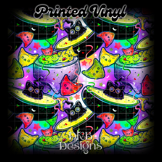 GuacoCat purple Printed Vinyl