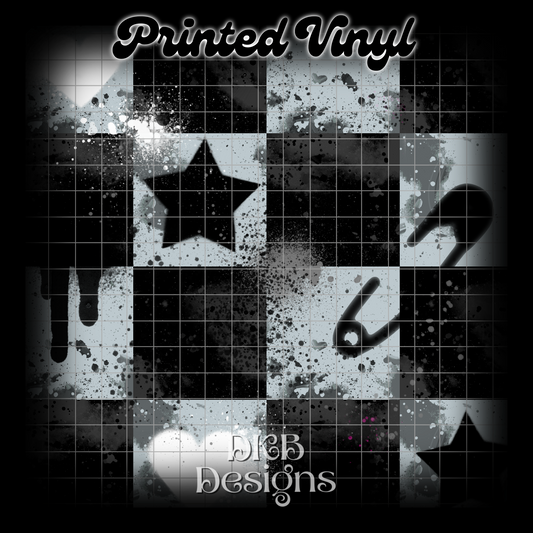 Emo checks gray Printed Vinyl