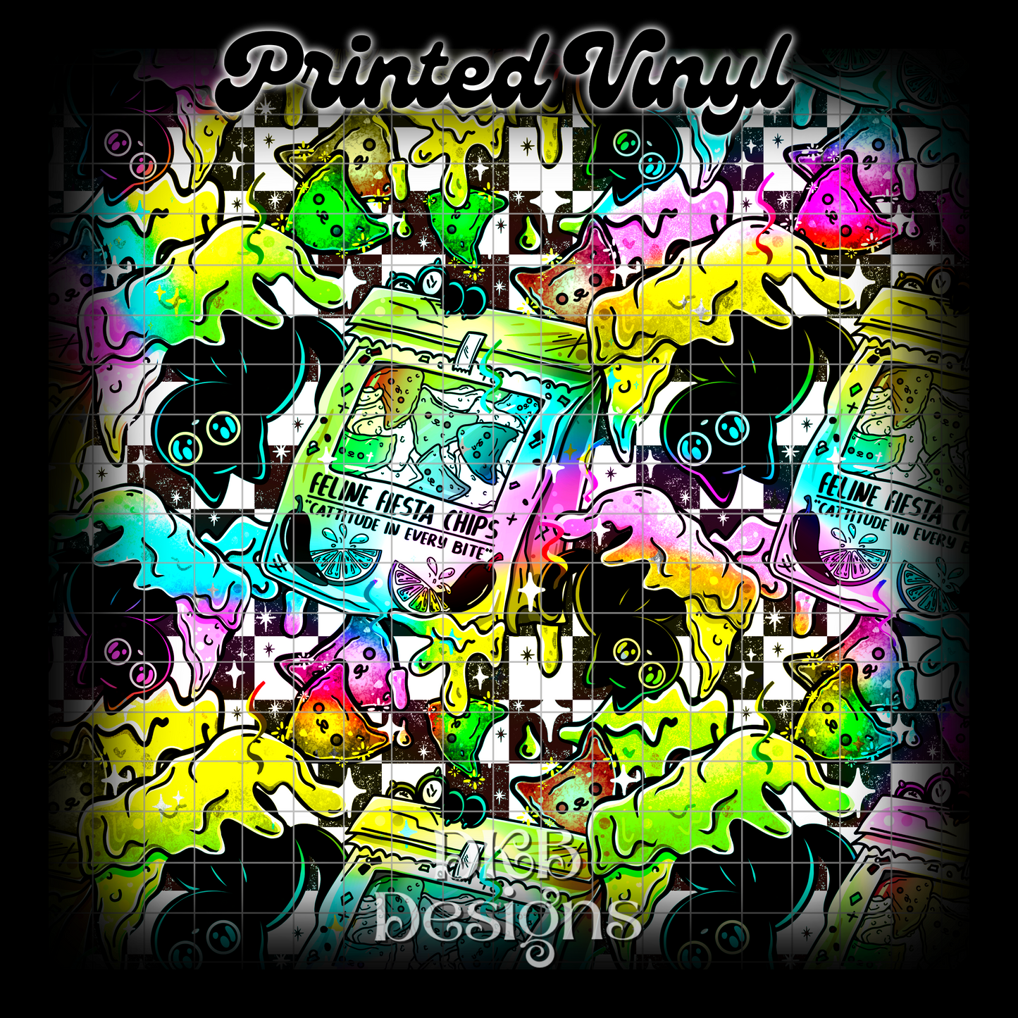 NachoCat b&w Printed Vinyl