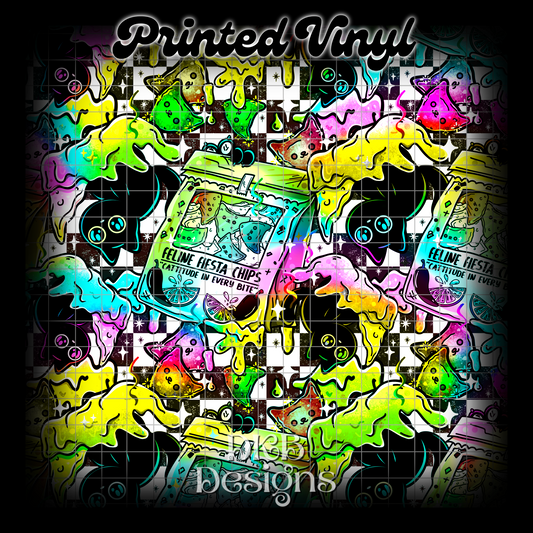 NachoCat b&w Printed Vinyl