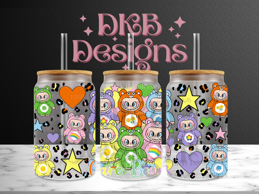 Monster bears 16oz glass can UV DTF