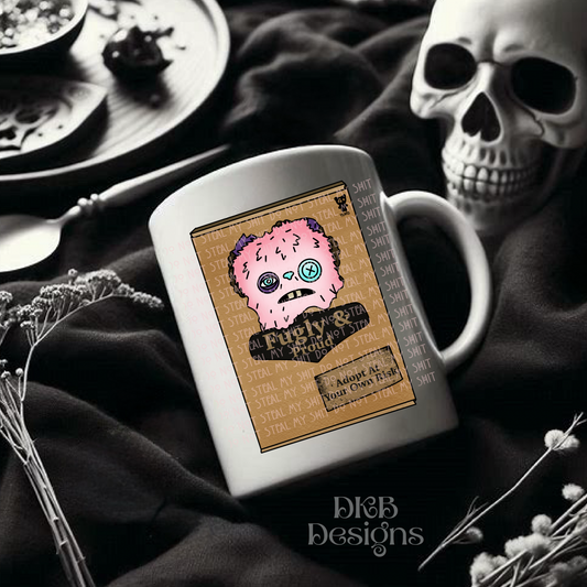 Boxed Fugly pink purple doll UV DTF