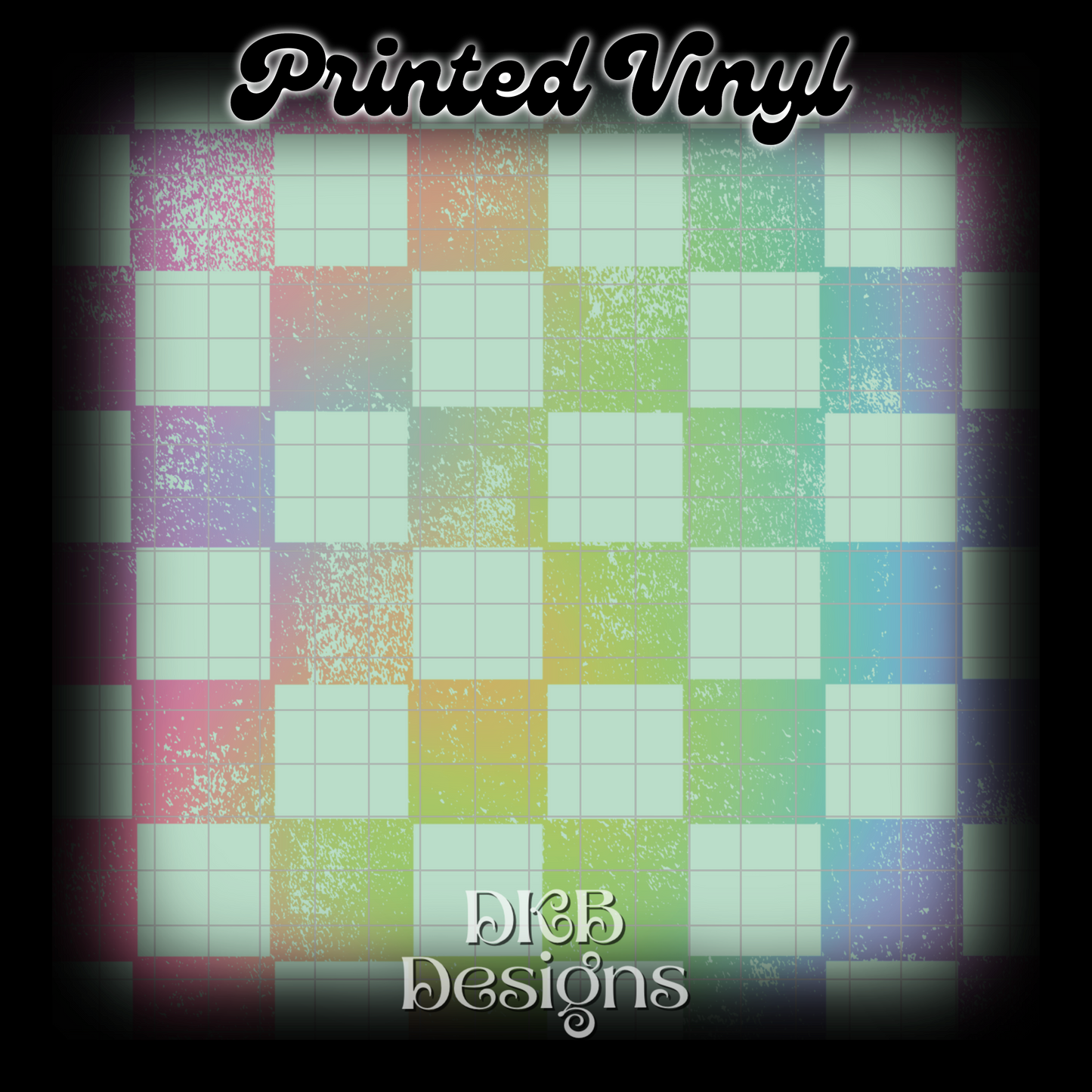 Rainbow checker Printed Vinyl