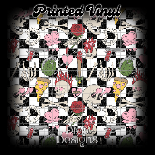 Skulls Printed Vinyl