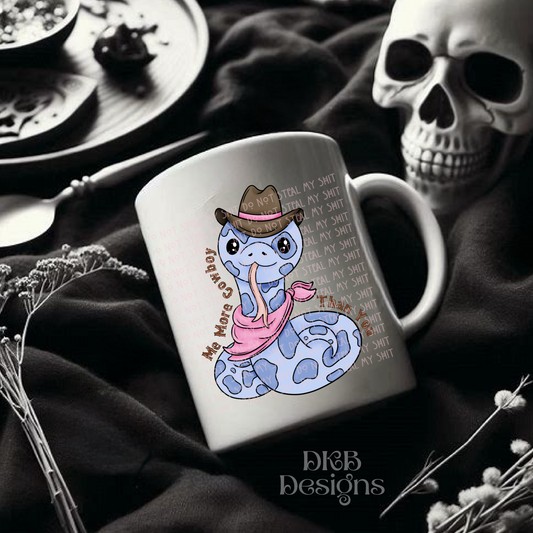 Me more cowboy snake blue UV DTF