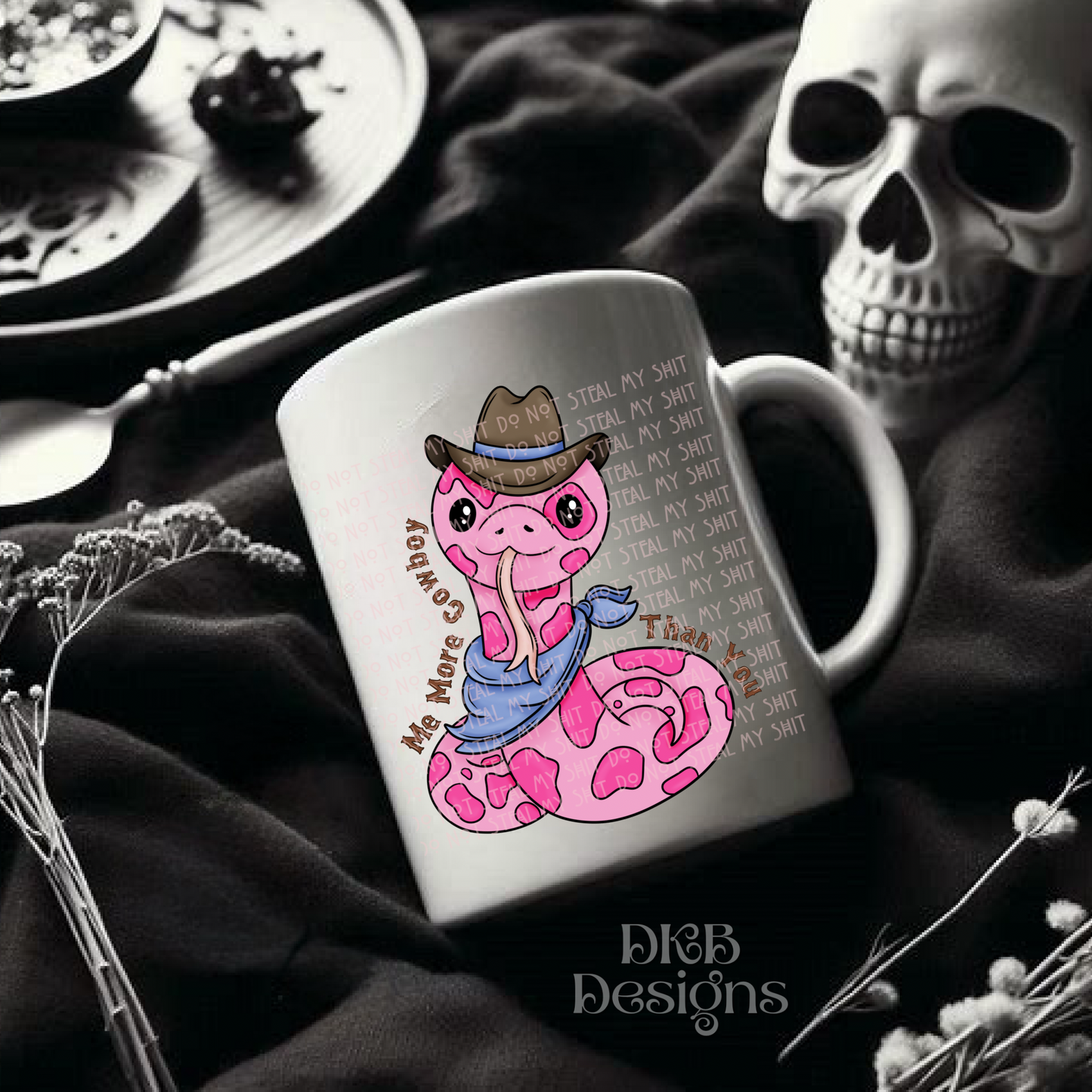 Me more cowboy snake pink UV DTF