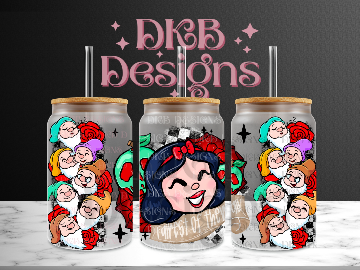 Fairest 16oz glass can UV DTF