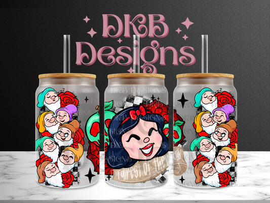 Fairest 16oz glass can UV DTF