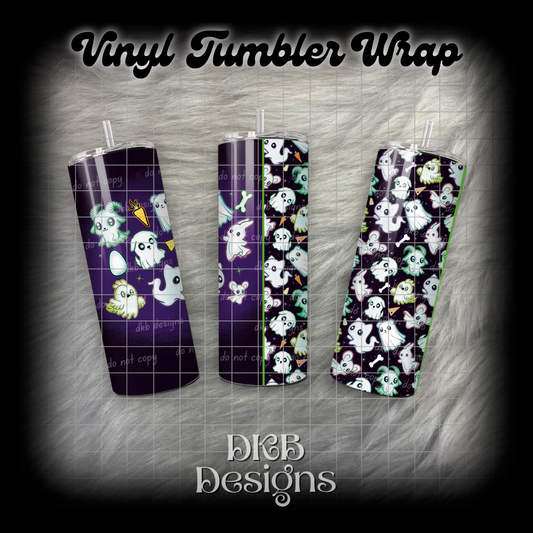 Ghost animals vinyl tumbler wrap