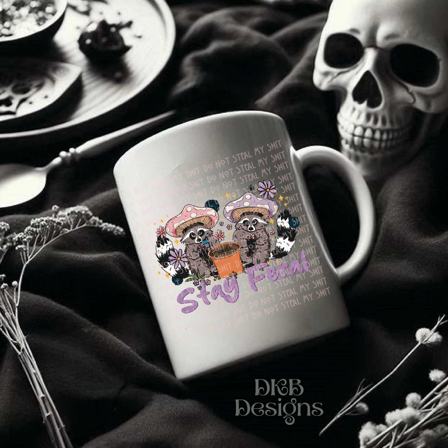 Stay feral purple UV DTF