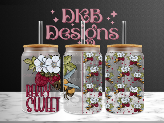 Berry sweet 16oz glass can UV DTF