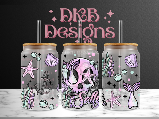 Salty 16oz glass can UV DTF