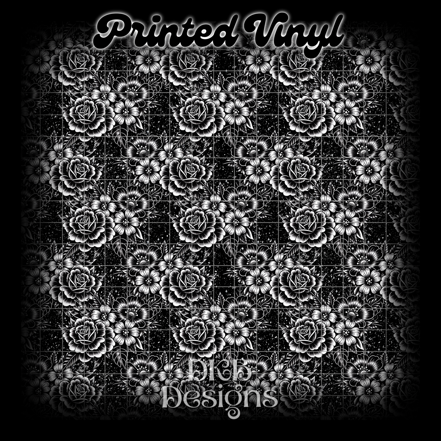 Classic floral black Printed Vinyl