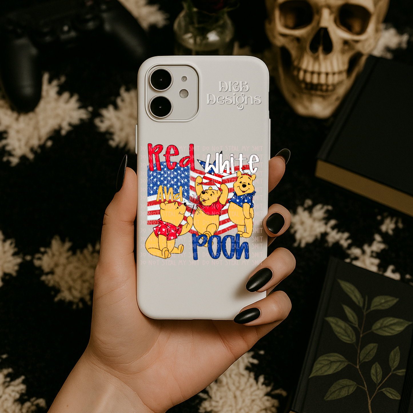 Red, white & 🧸 UV DTF