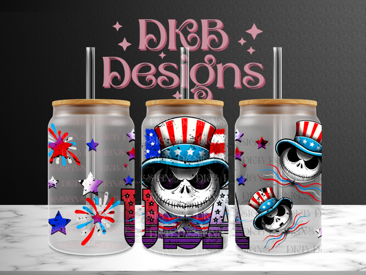 Usa 16oz glass can UV DTF