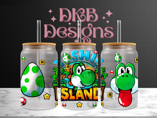 Island 16oz glass can UV DTF
