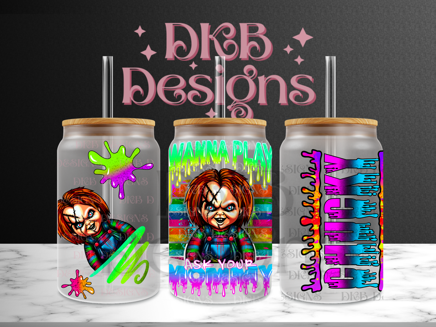 Ask your mommy 16oz glass can UV DTF