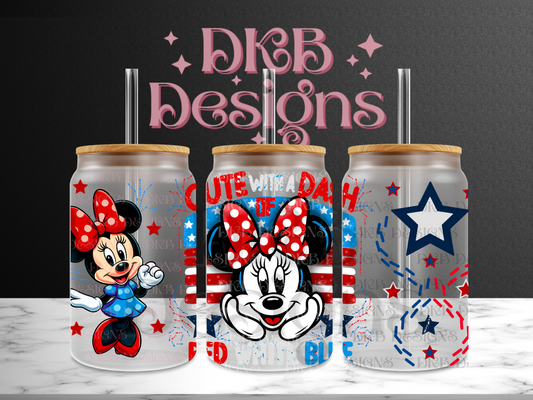 Cute with a dash 16oz glass can UV DTF