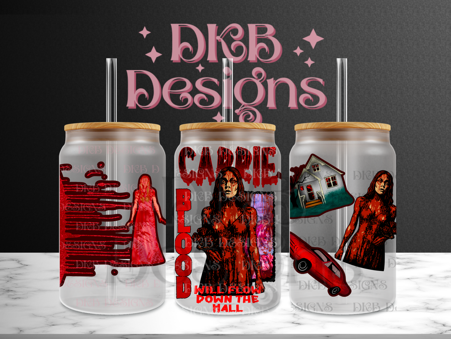 Blood will flow 16oz glass can UV DTF