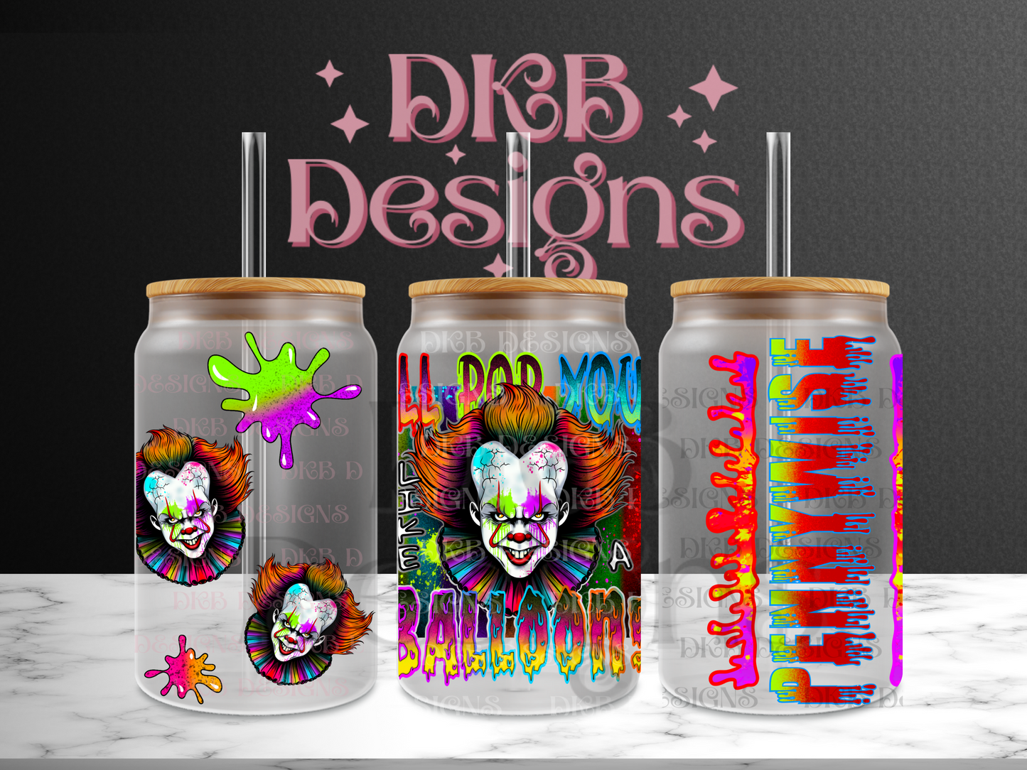 Like a balloon 16oz glass can UV DTF