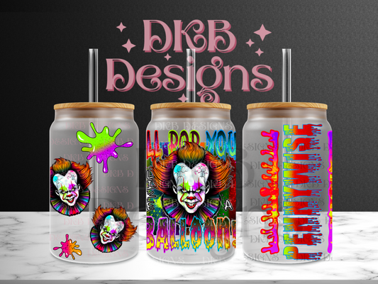 Like a balloon 16oz glass can UV DTF