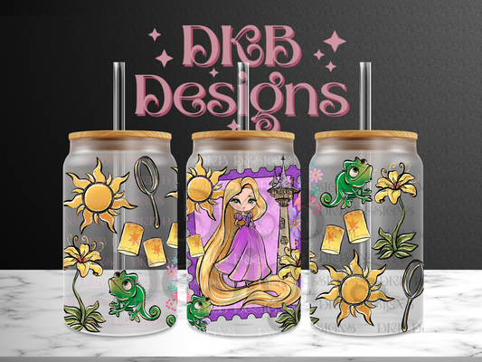 Stamps 16oz glass can UV DTF