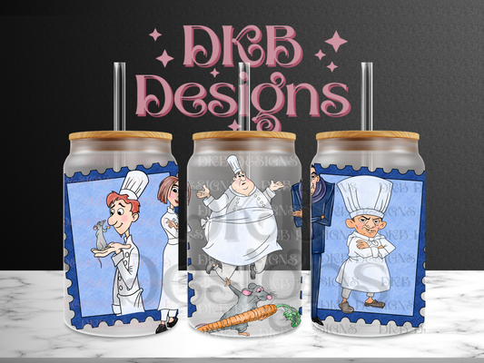 Stamps 16oz glass can UV DTF