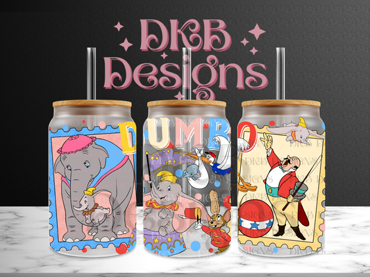 Stamps 16oz glass can UV DTF