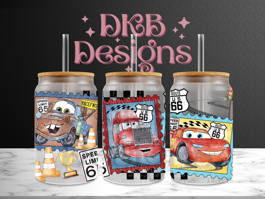 Stamps 16oz glass can UV DTF