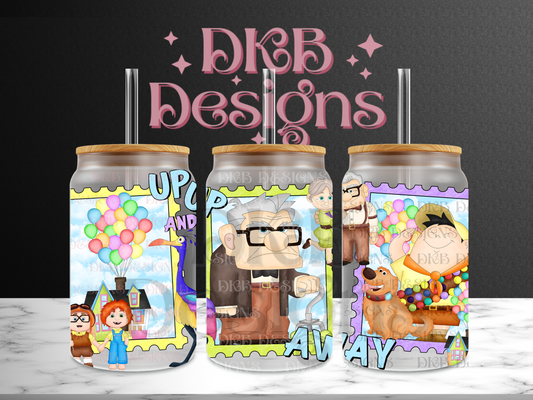 Stamps 16oz glass can UV DTF