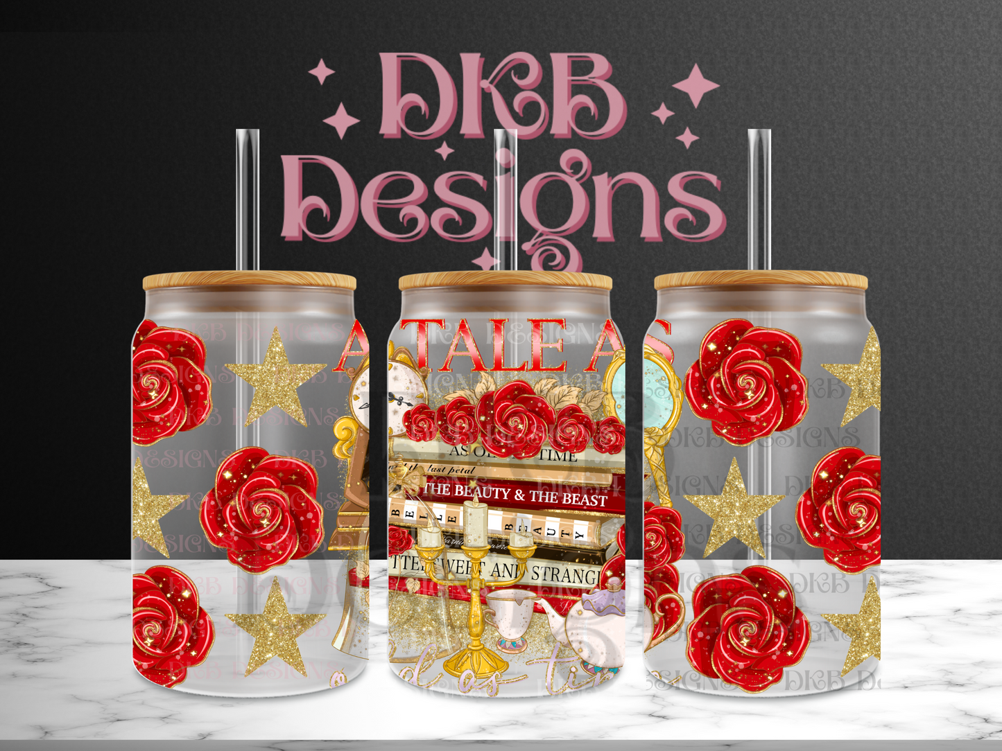 Beauty 16oz glass can UV DTF