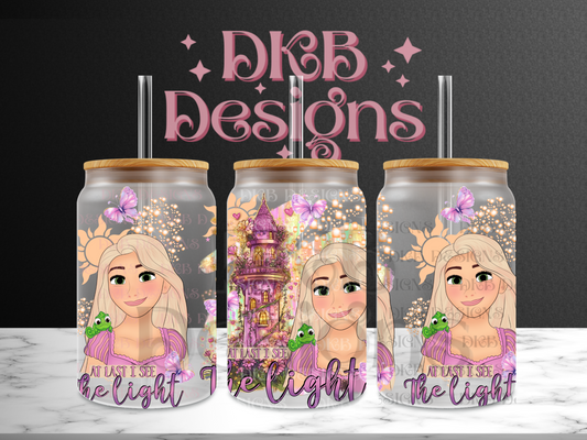 I see the light 16oz glass can UV DTF