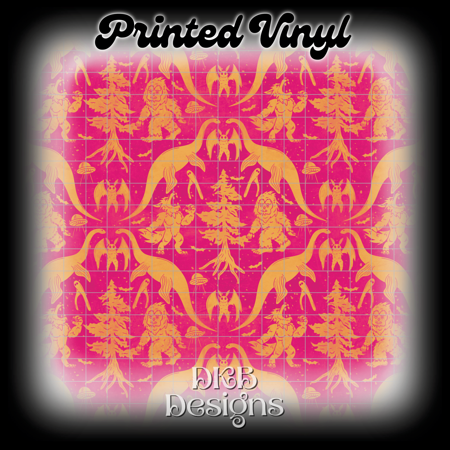 Cryptids pink Printed Vinyl