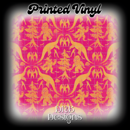 Cryptids pink Printed Vinyl